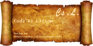 Csáki Liliom névjegykártya